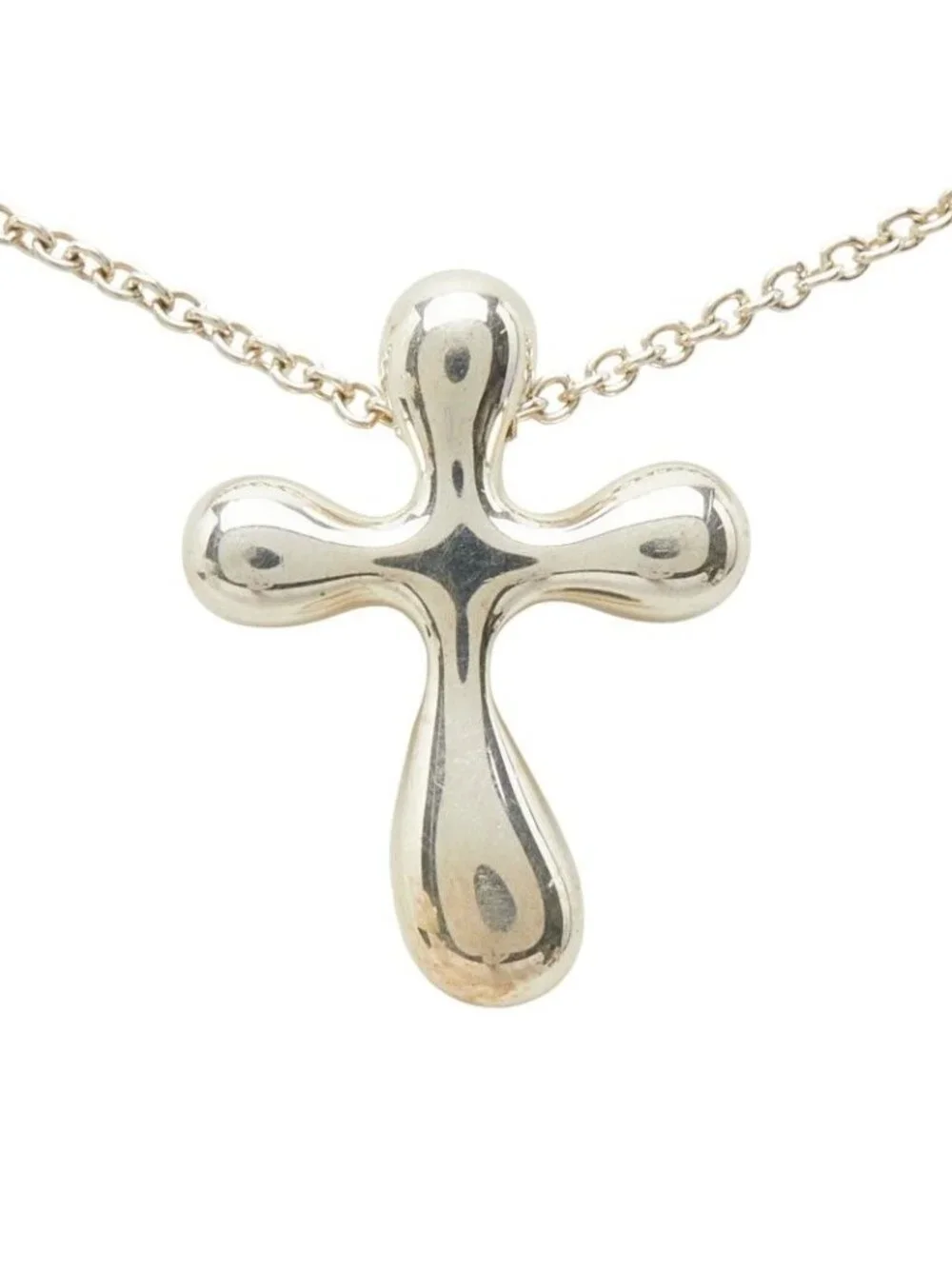 Tiffany & Co Elsa Peretti Small Cross Chain Pendant 925 Sterling Silver